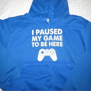 Blue Gamer Hoodie - I Paused My Game To Be Here
